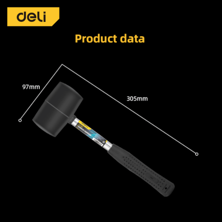 ค้อนยาง DELI EDL5616-BK-01 16OZ สีดำ_8